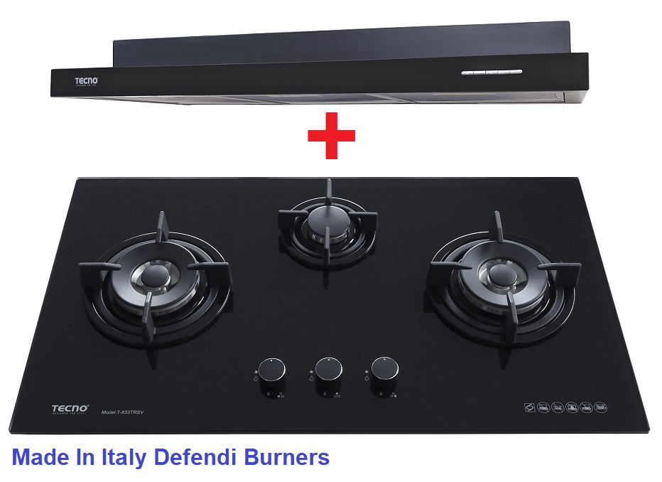 TECNO Cooker Hob + Cooker Hood Bundle Offer - Black Series